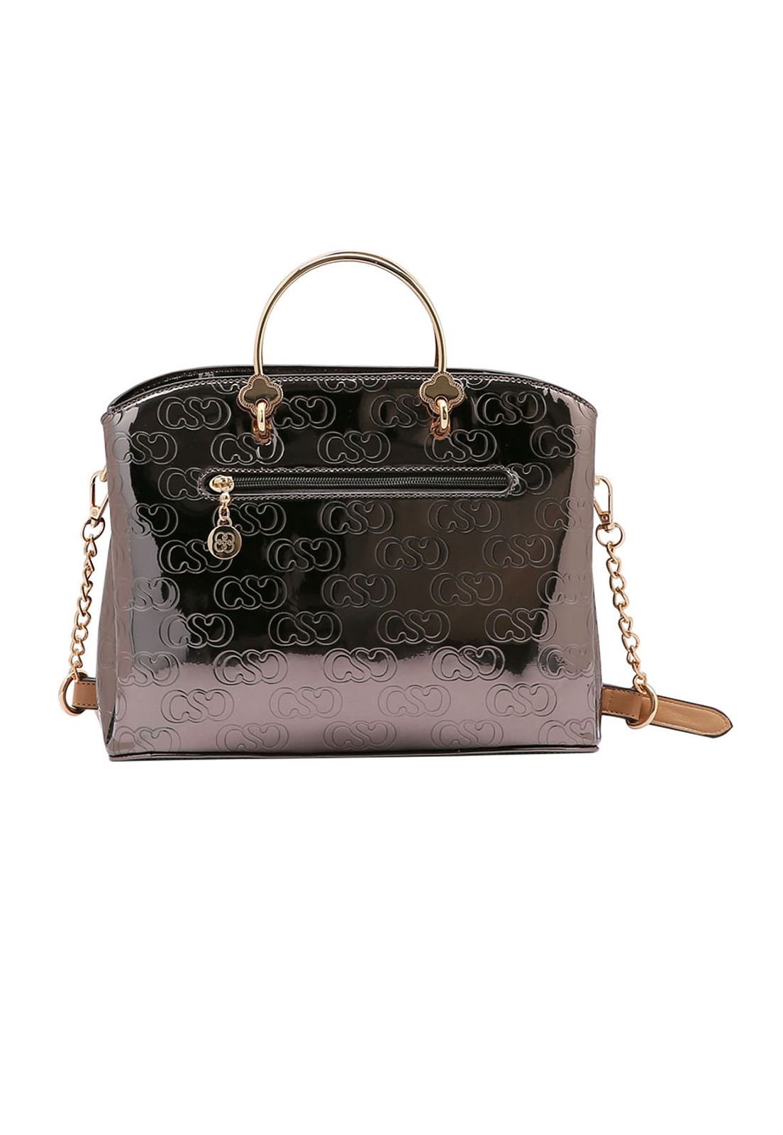 Bolsa Feminina Chenson Metalic 3484745 Café 3