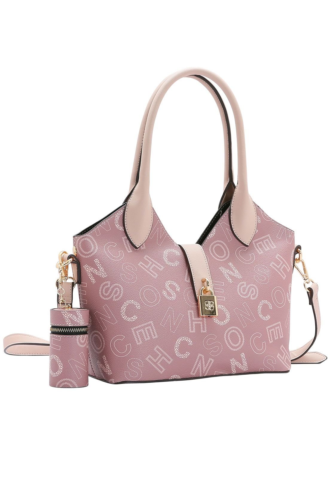 Bolsa Feminina Monograma Fun Mão 3484541 Rosa 1