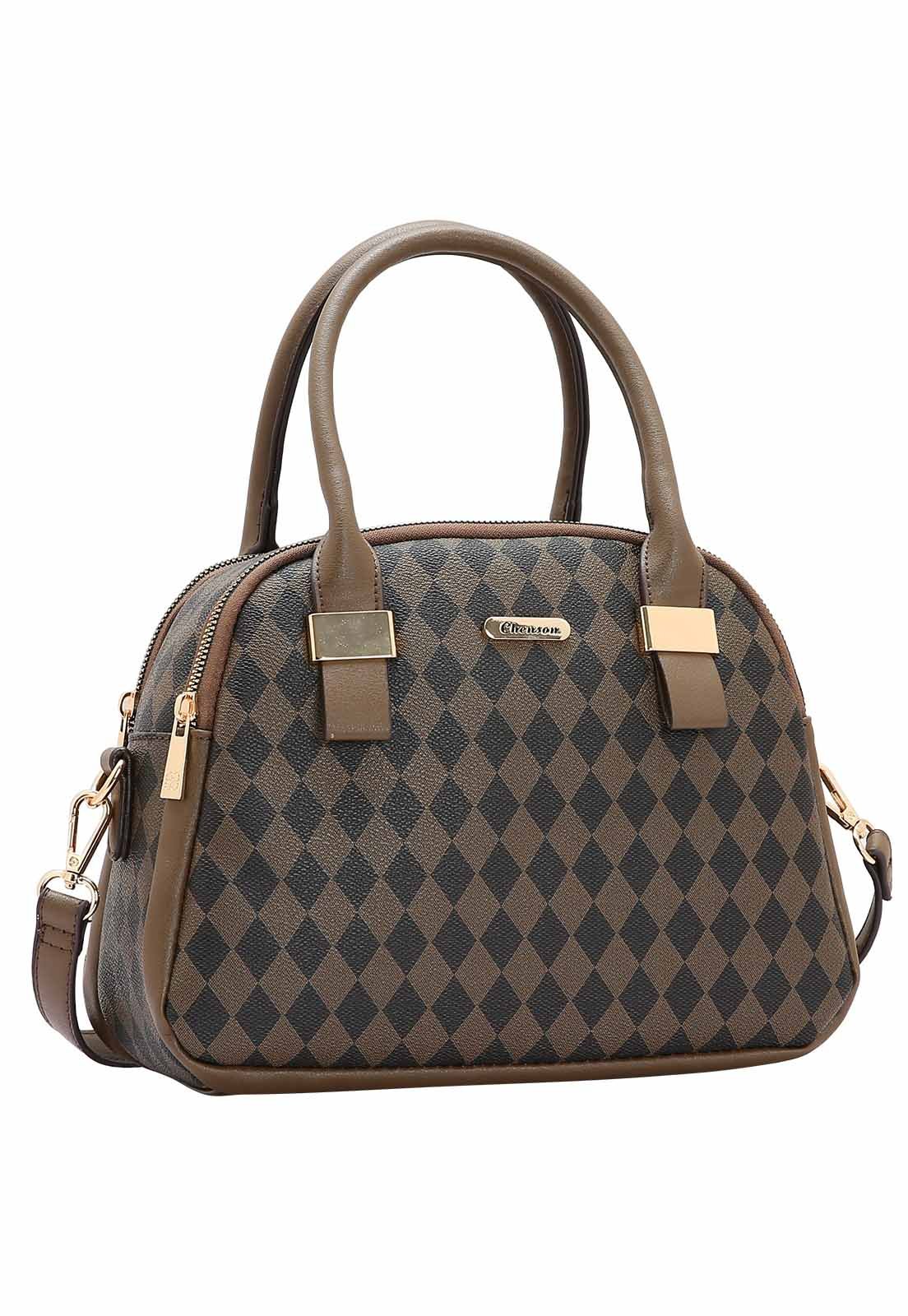 Bolsa Feminina Chenson Original Geométrica Mão 3484853 Café 1