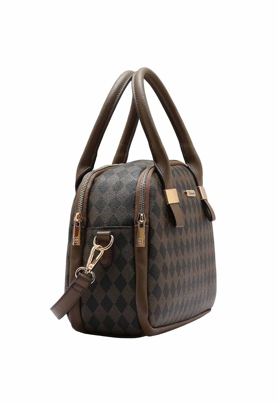Bolsa Feminina Chenson Original Geométrica Mão 3484853 Café 2