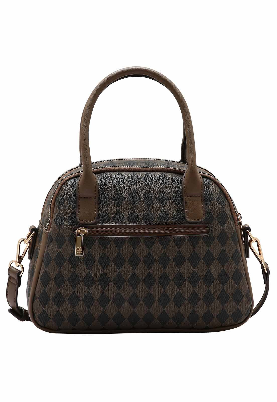 Bolsa Feminina Chenson Original Geométrica Mão 3484853 Café 3
