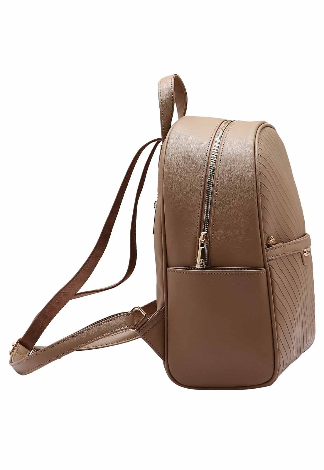 Mochila Feminina Chenson Original Matelassê Diagonal Costas 8484893 Marrom 2