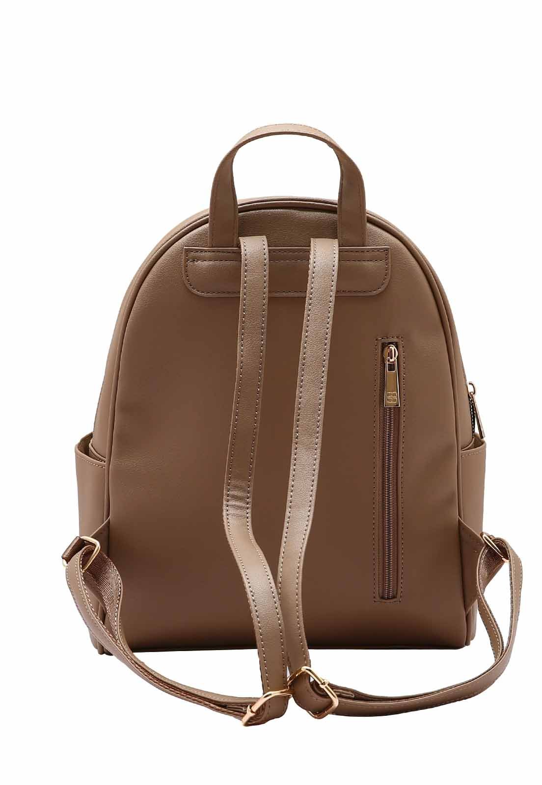 Mochila Feminina Chenson Original Matelassê Diagonal Costas 8484893 Marrom 3