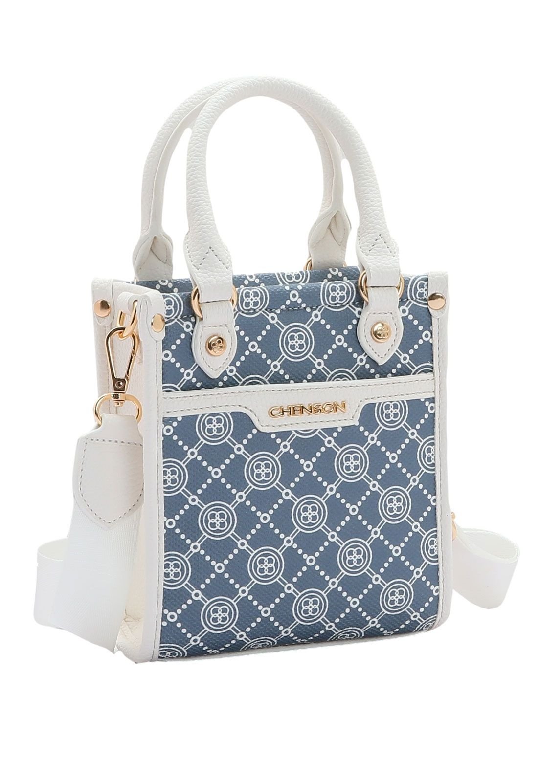 Bolsa Feminina Bordado e Cool Mão 3484561 Azul 1