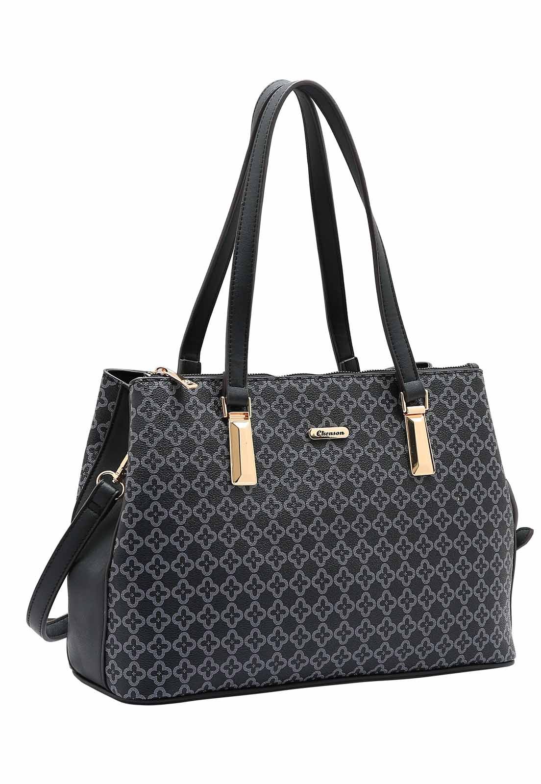 Bolsa Feminina Chenson Original Elemento Grafico Ombro 3484842 Preto 1