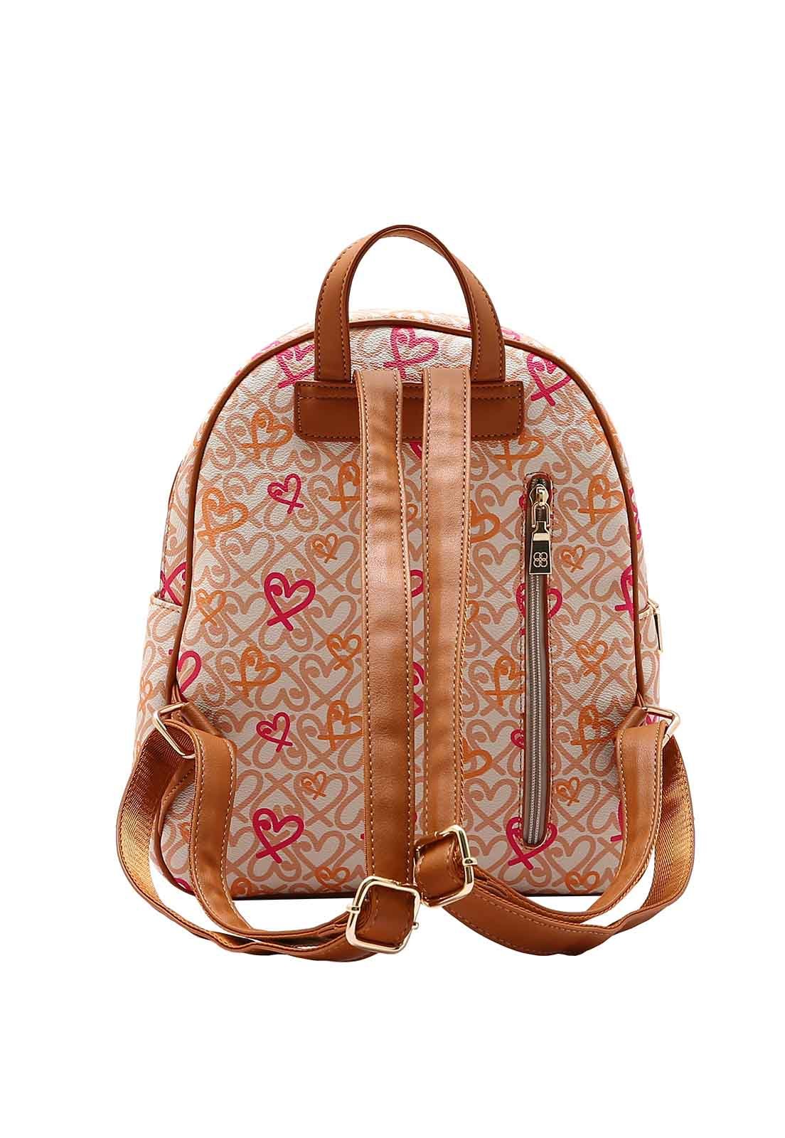 Mochila Feminina Chenson Original Classic Heart Costas 8484987 Bege 3