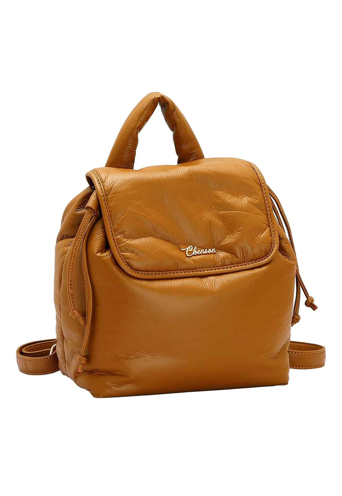 Mochila Feminina Chenson Original Puffer Costas 8484994 Marrom 1