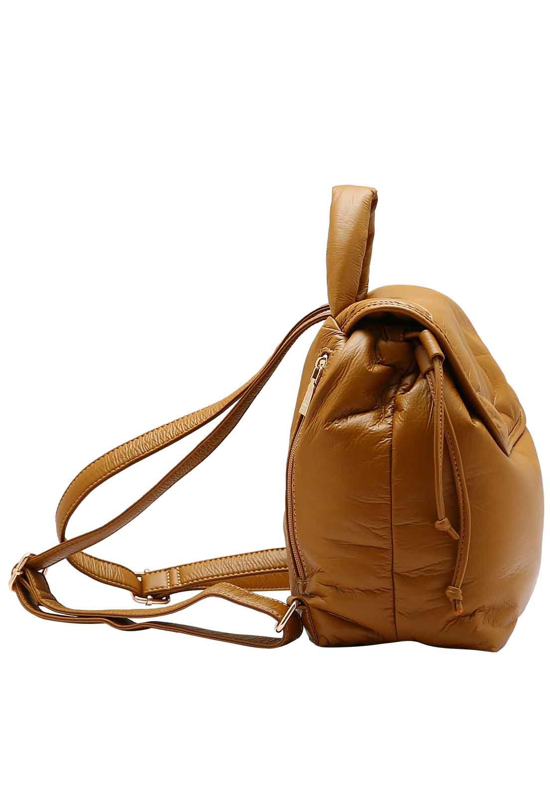Mochila Feminina Chenson Original Puffer Costas 8484994 Marrom 2