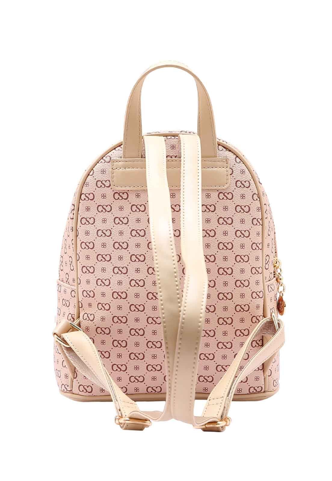 Mochila Feminina Chenson Original Monograma Elegance Costas 8484969 Bege 3