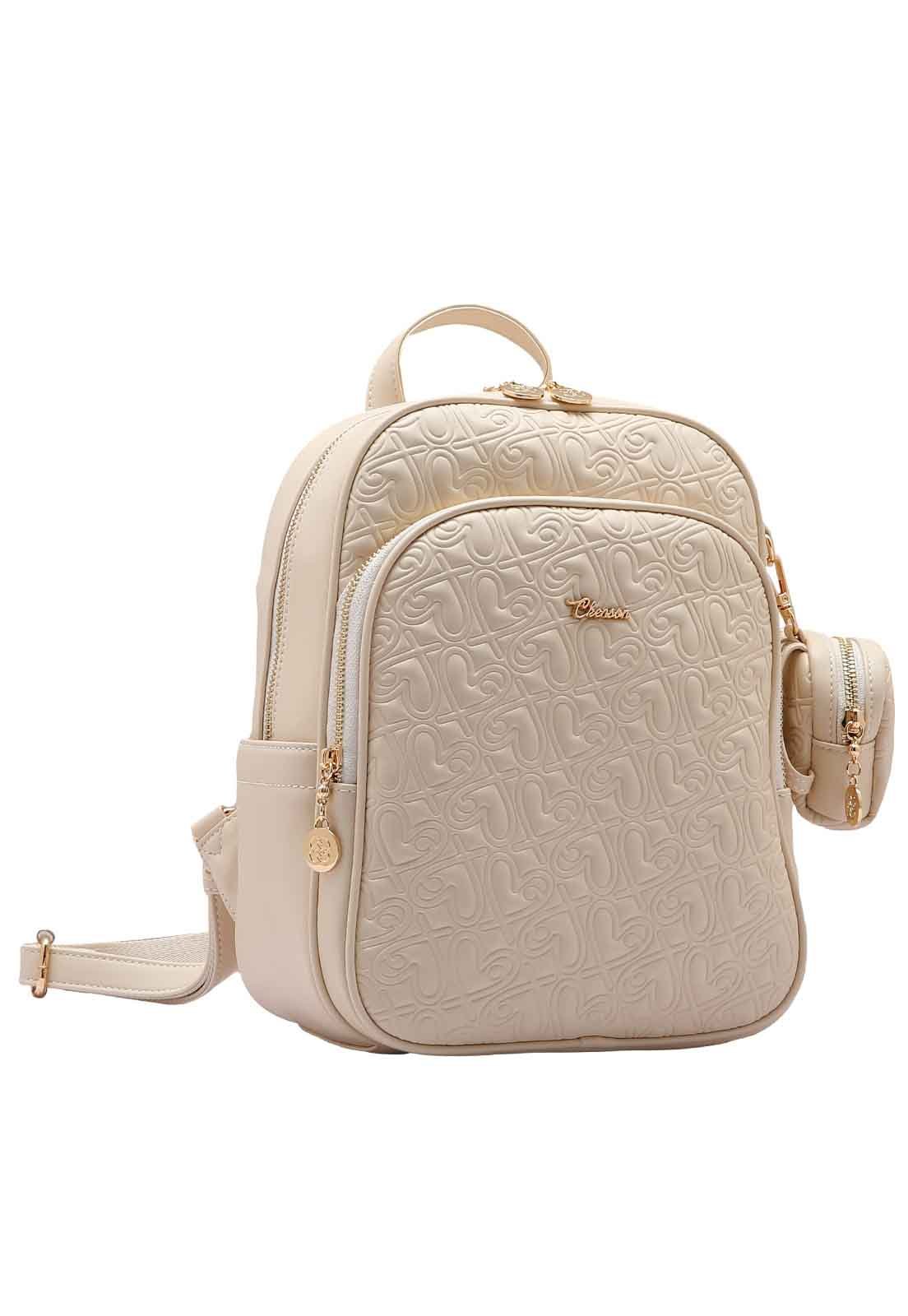 Mochila Feminina Chenson Original Heart Cool Costas 8485101 Nude 1