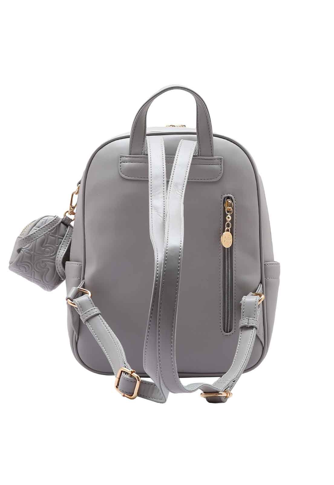 Mochila Feminina Chenson Original Heart Cool Costas 8485101 Cinza 3