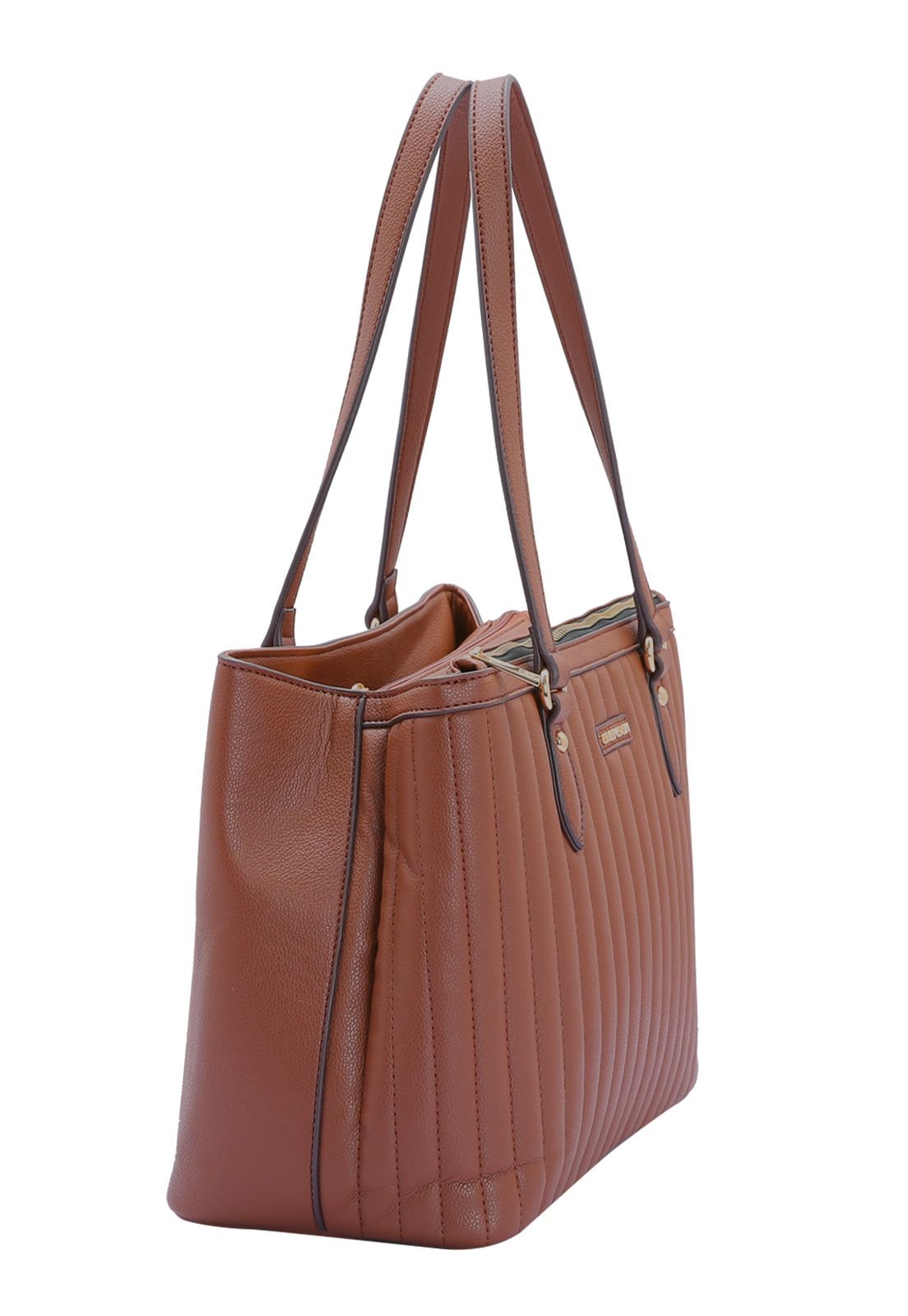 Bolsa Feminina Matelassê Casual Transversal 3484055 Café 2