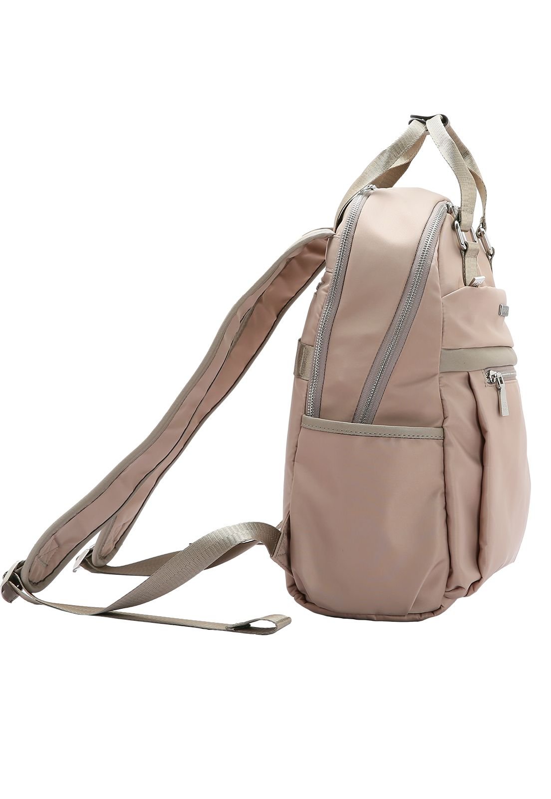 Mochila Feminina Twill Nylon Notebook 15" 8784536 Bege 2