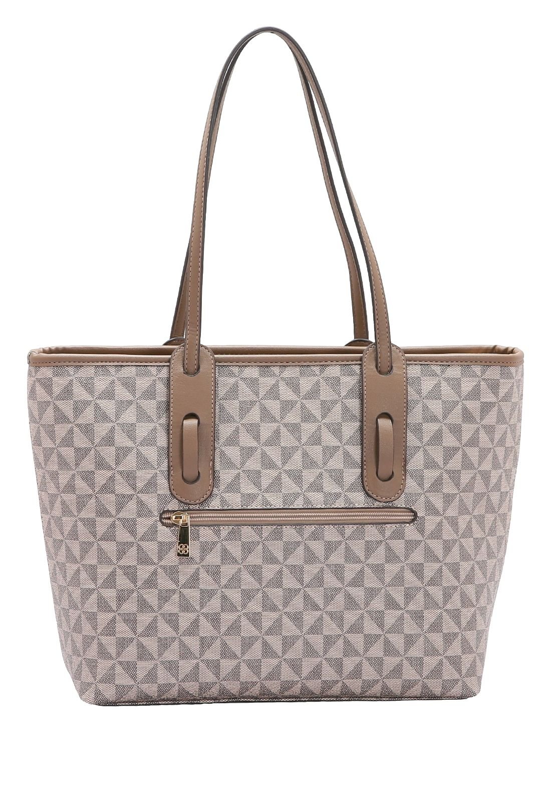 Bolsa Feminina Elemento Grafico Ombro 3484404 Bege 3