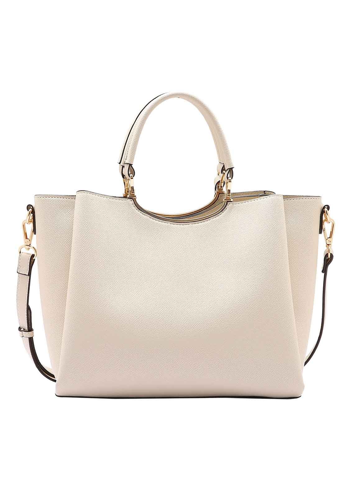 Bolsa Feminina Chenson Original New Clássico Mão 3484996 Bege 3