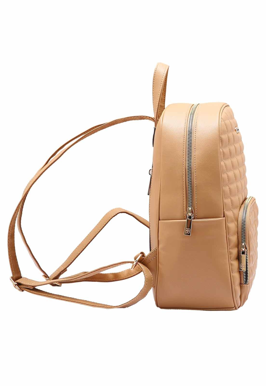 Mochila Feminina Chenson Original Clássico Matelassê Costas 3484863 Bege 2