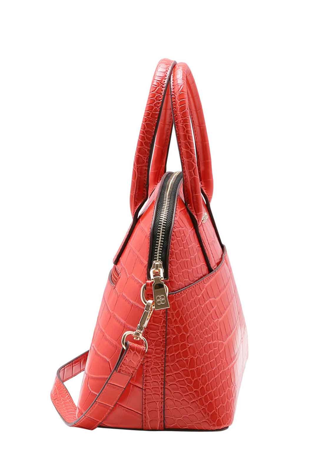 Bolsa Feminina Chenson  Croco Casual Satchel 3483446 Vermelho 2