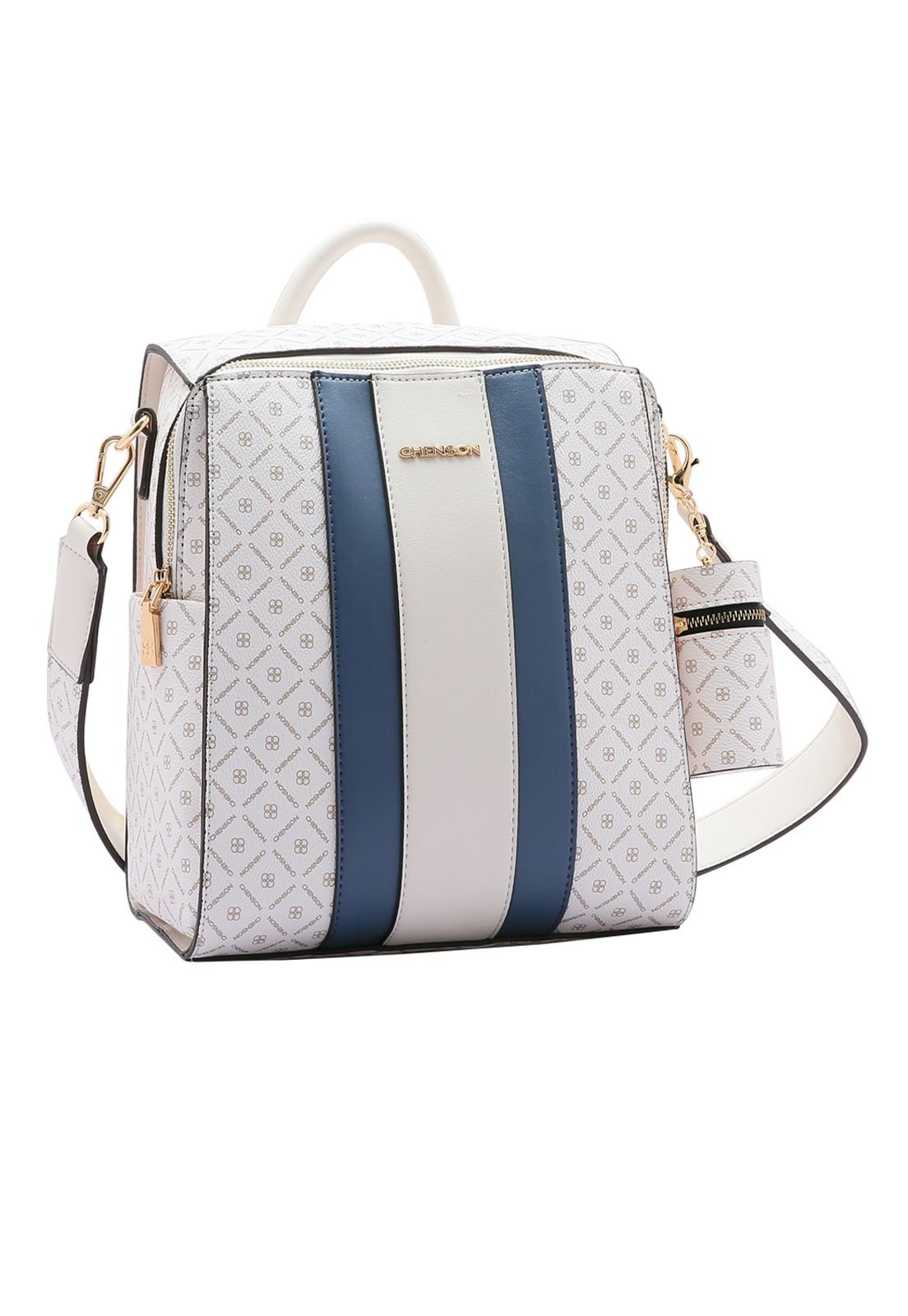 Mochila Feminina Monograma Faixa Costas 8484159