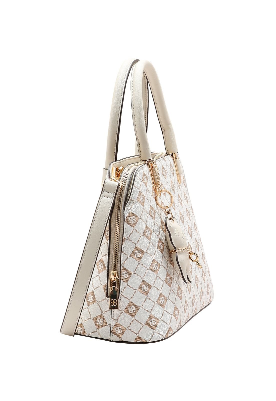 Bolsa Feminina Chenson Monograma Elemento Gráfico 3485386 Branco Off 2