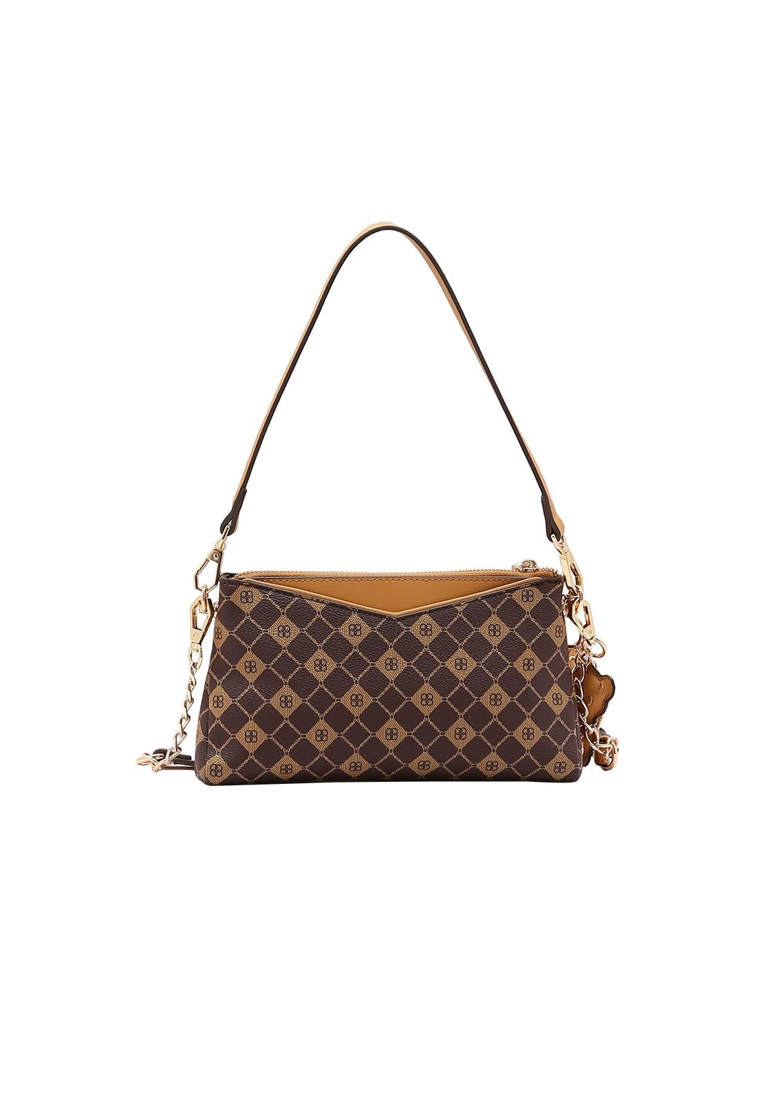 Bolsa Feminina Chenson Monograma Elemento Gráfico Versátil Compacta 3485391 Café 3