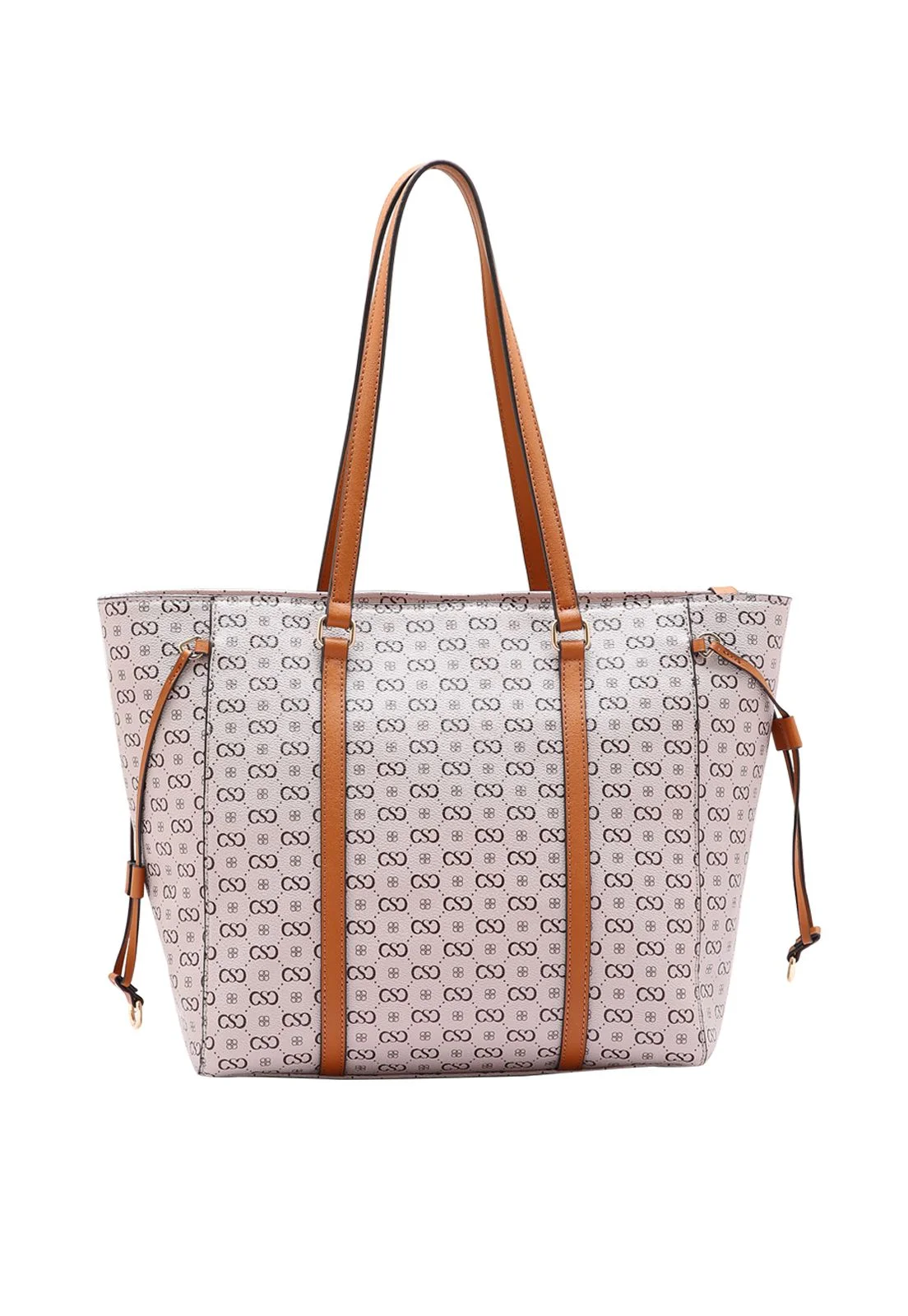 Kit 2 peças Bolsa Ombro + Nécessaire Feminina Chenson Monograma Elegance 3485406 Bege/Marrom 3