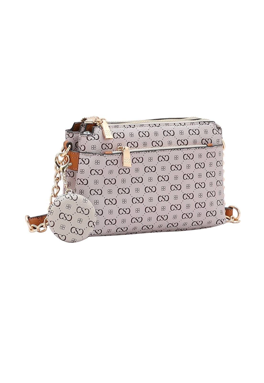 Bolsa Feminina Chenson Monograma Elegance 3485408 Branco/Bege 1