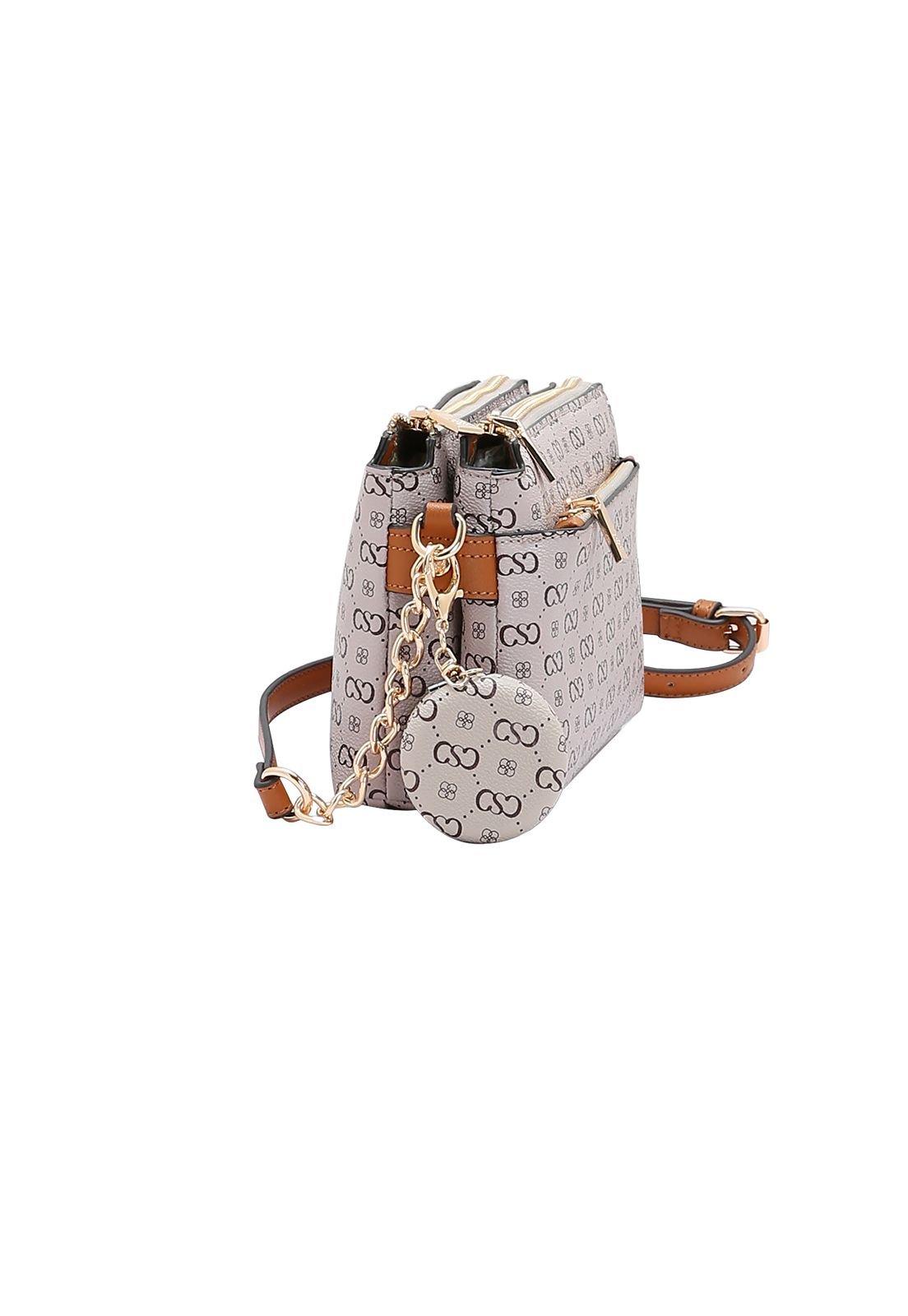 Bolsa Feminina Chenson Monograma Elegance 3485408 Branco/Bege 2