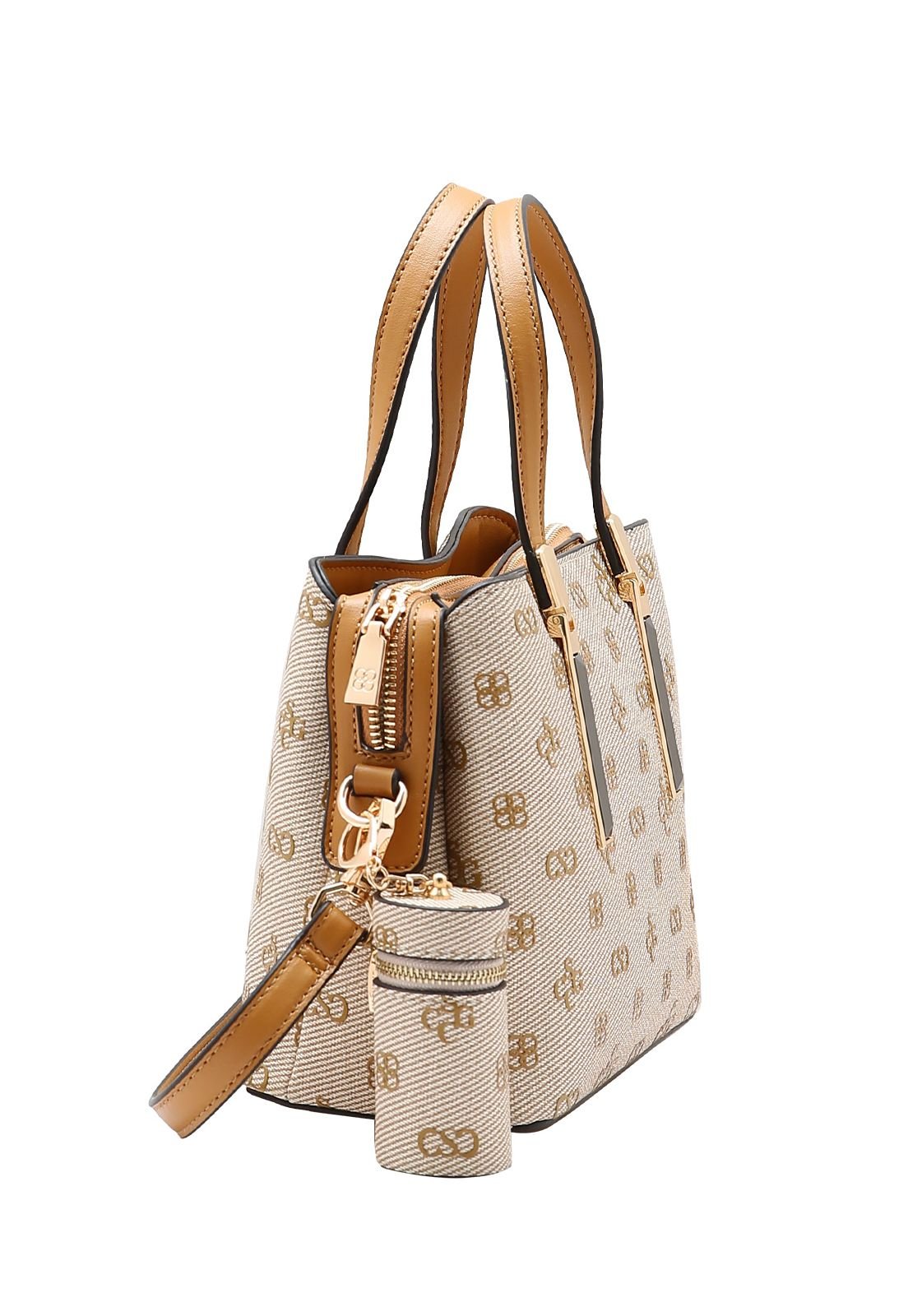 Bolsa Feminina Chenson Monograma Atemporal 3485414 Bege/Marrom 2