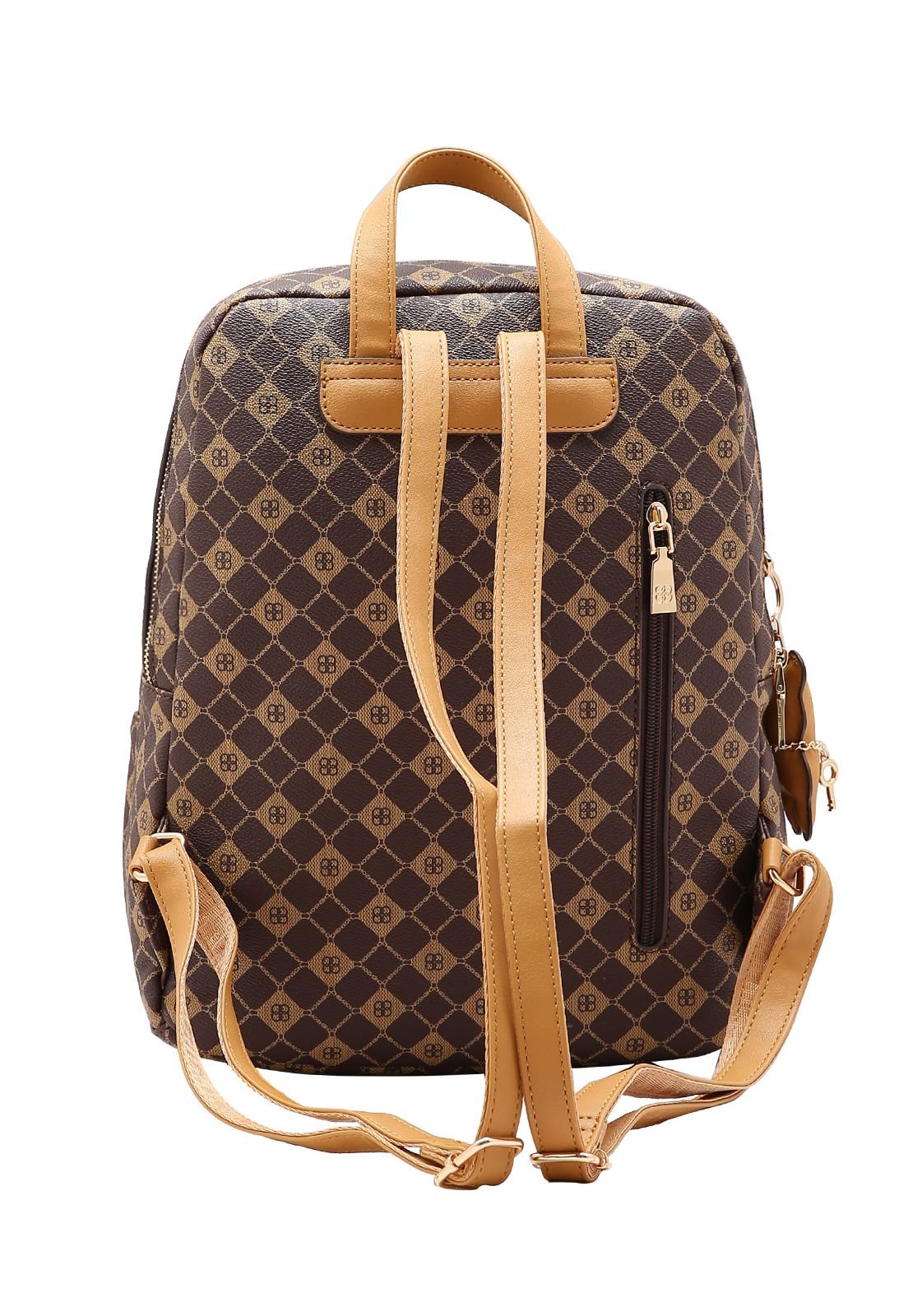 Mochila Feminina Chenson Monograma Elemento Gráfico 8485383 Café 3