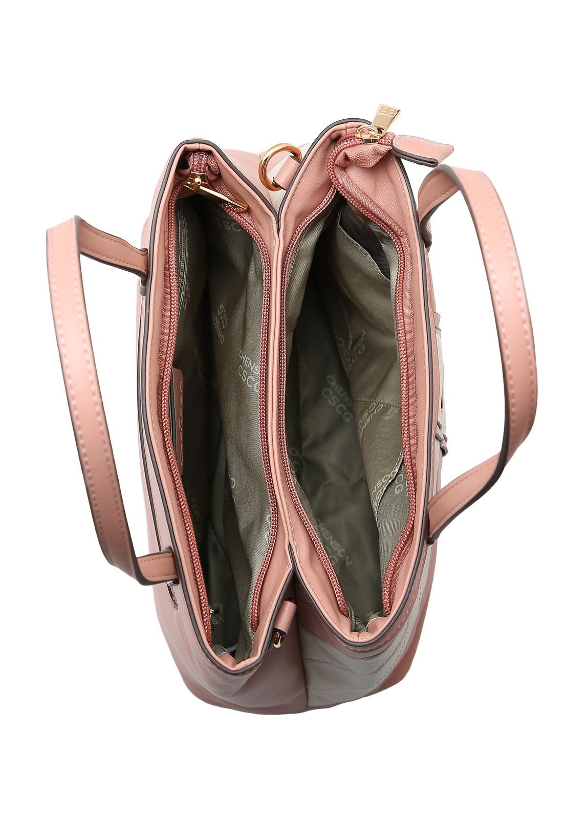 Bolsa Feminina Chenson Matelassê Diagonal 3485248 Bege 4