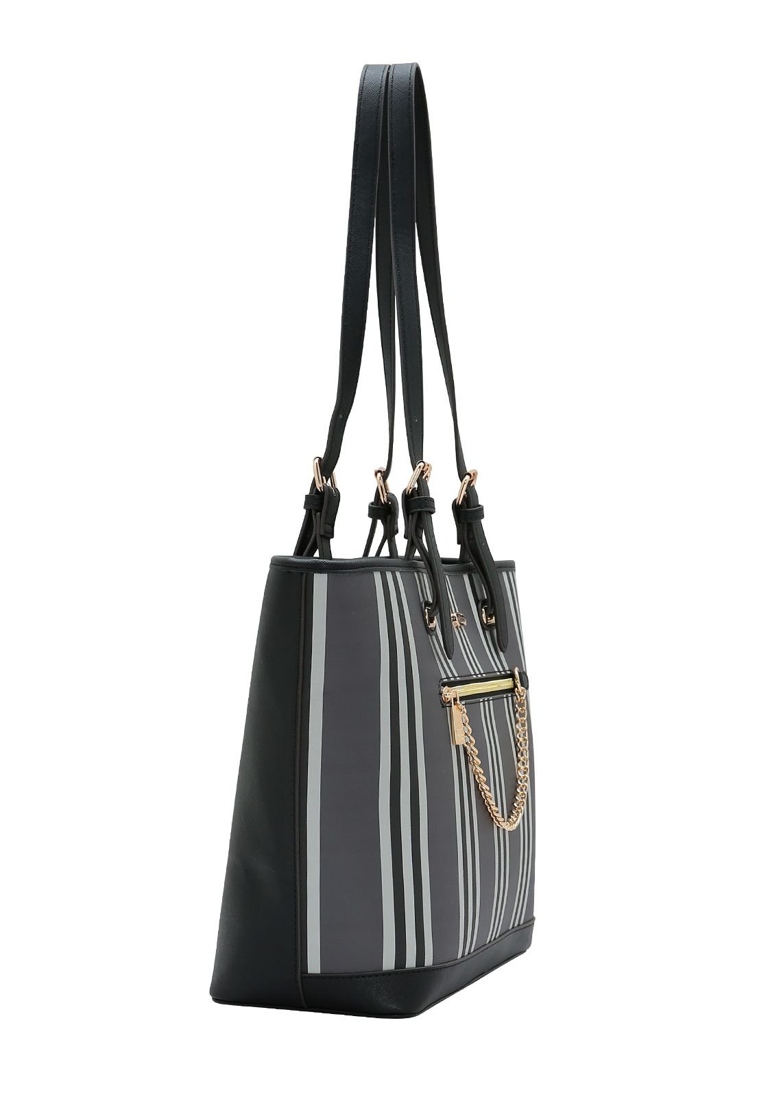 Bolsa Feminina Chenson Listras 3485272 Preto 2