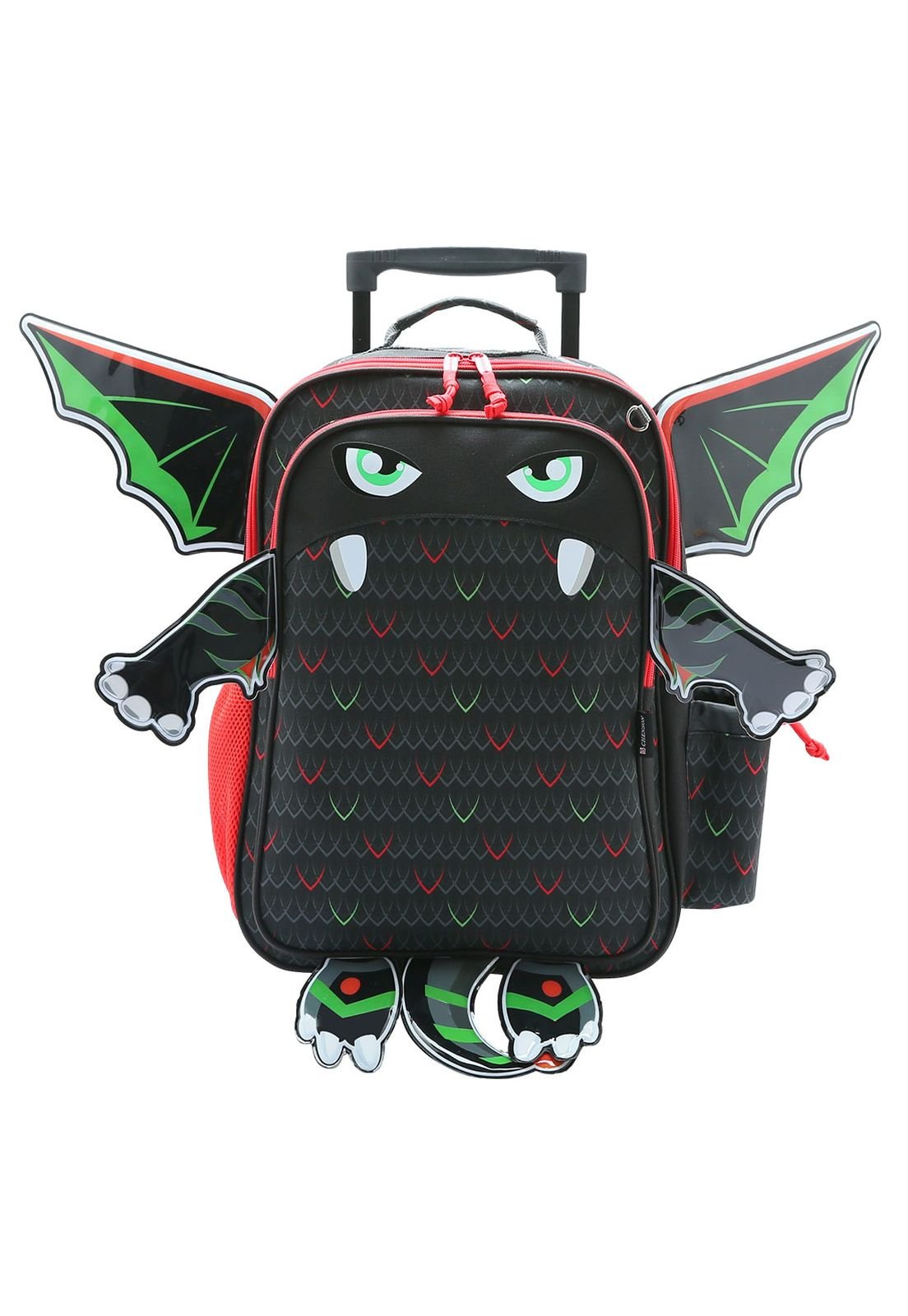 Mochila Monster Menino com Rodinhas Preto Infantil Republic Vix 8732980