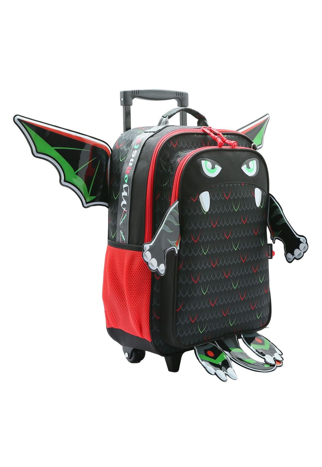 Mochila Monster Menino com Rodinhas Preto Infantil Republic Vix 8732980 Preto 2