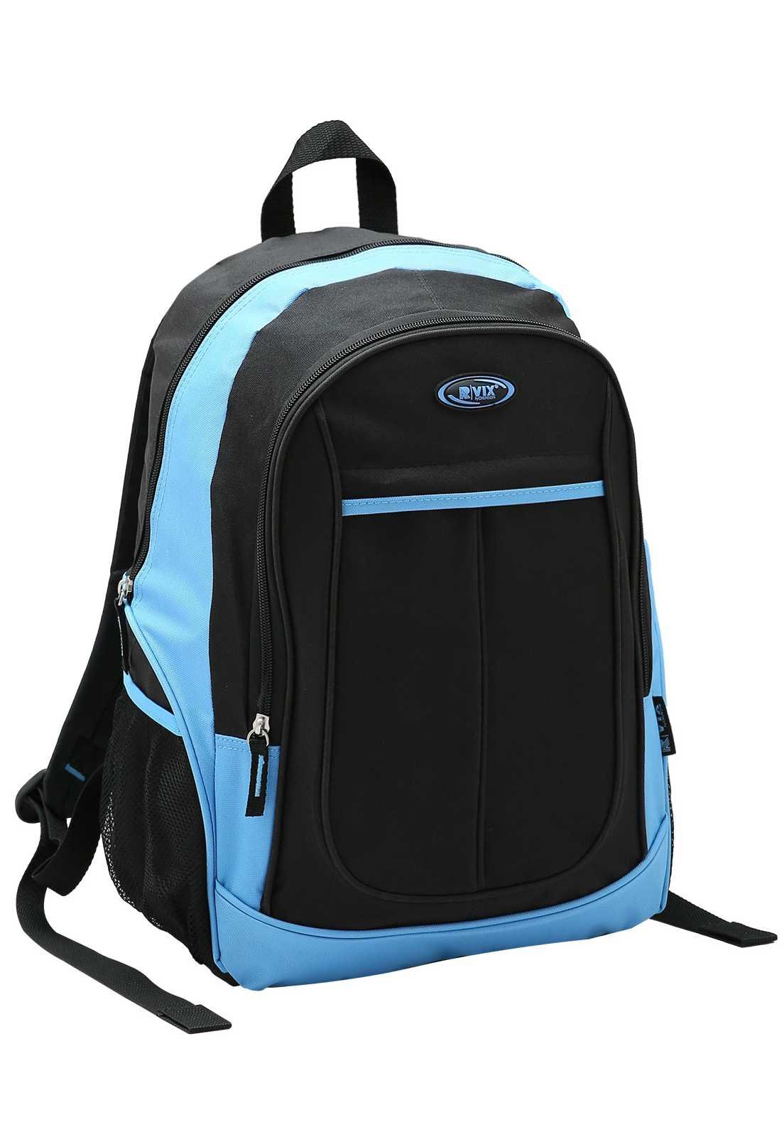 Mochila Escolar Juvenil Republic Vix 8720432 Preto/Azul 4