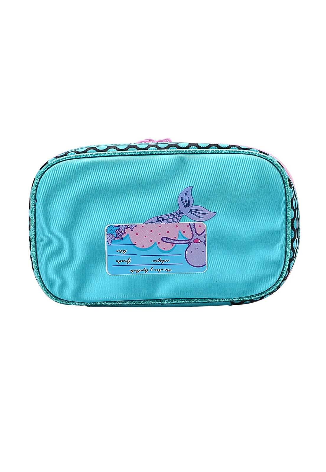 Estojo Escolar Menina Infantil Sereia com Pompom 0734349 Multicores 3