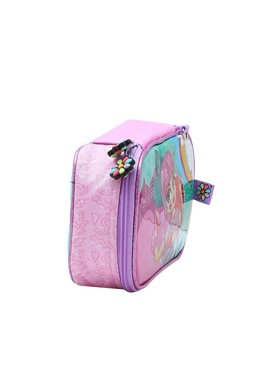 Estojo Escolar Infantil Estampa Menina Patins 0734367 Rosa 2