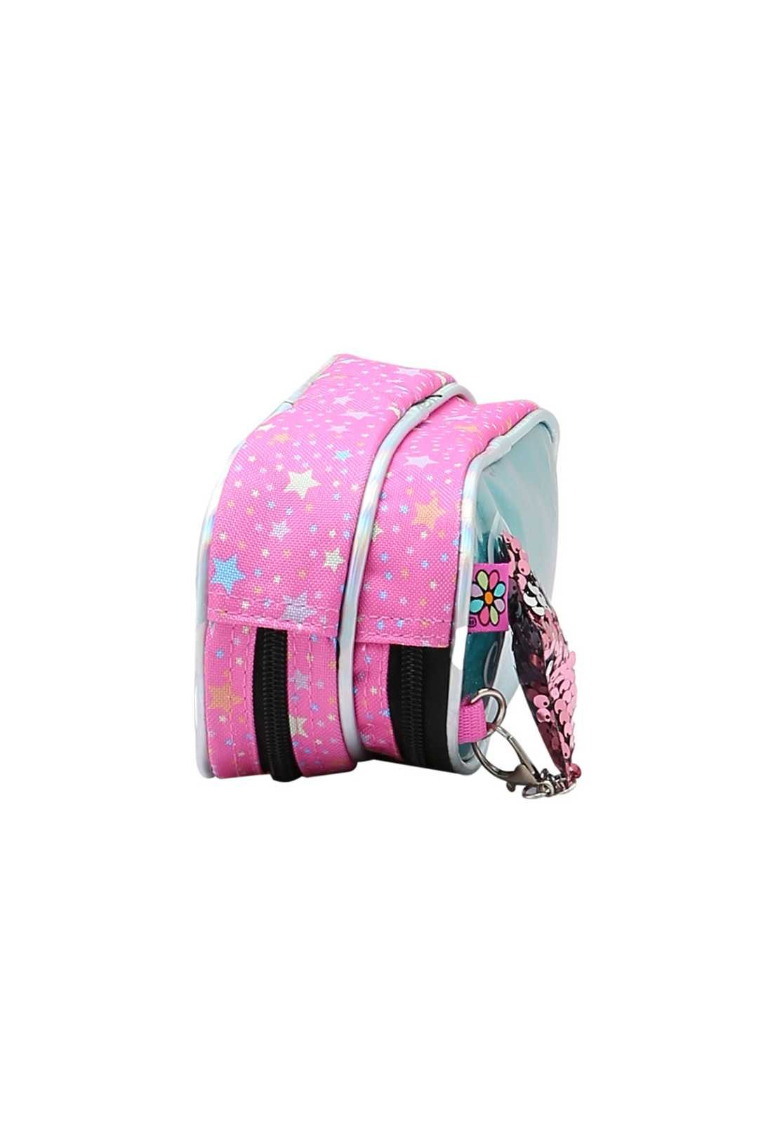 Estojo Escolar Menina Infantil Shine Like the Stars Chaveiro Estrela 0734362 Rosa 2