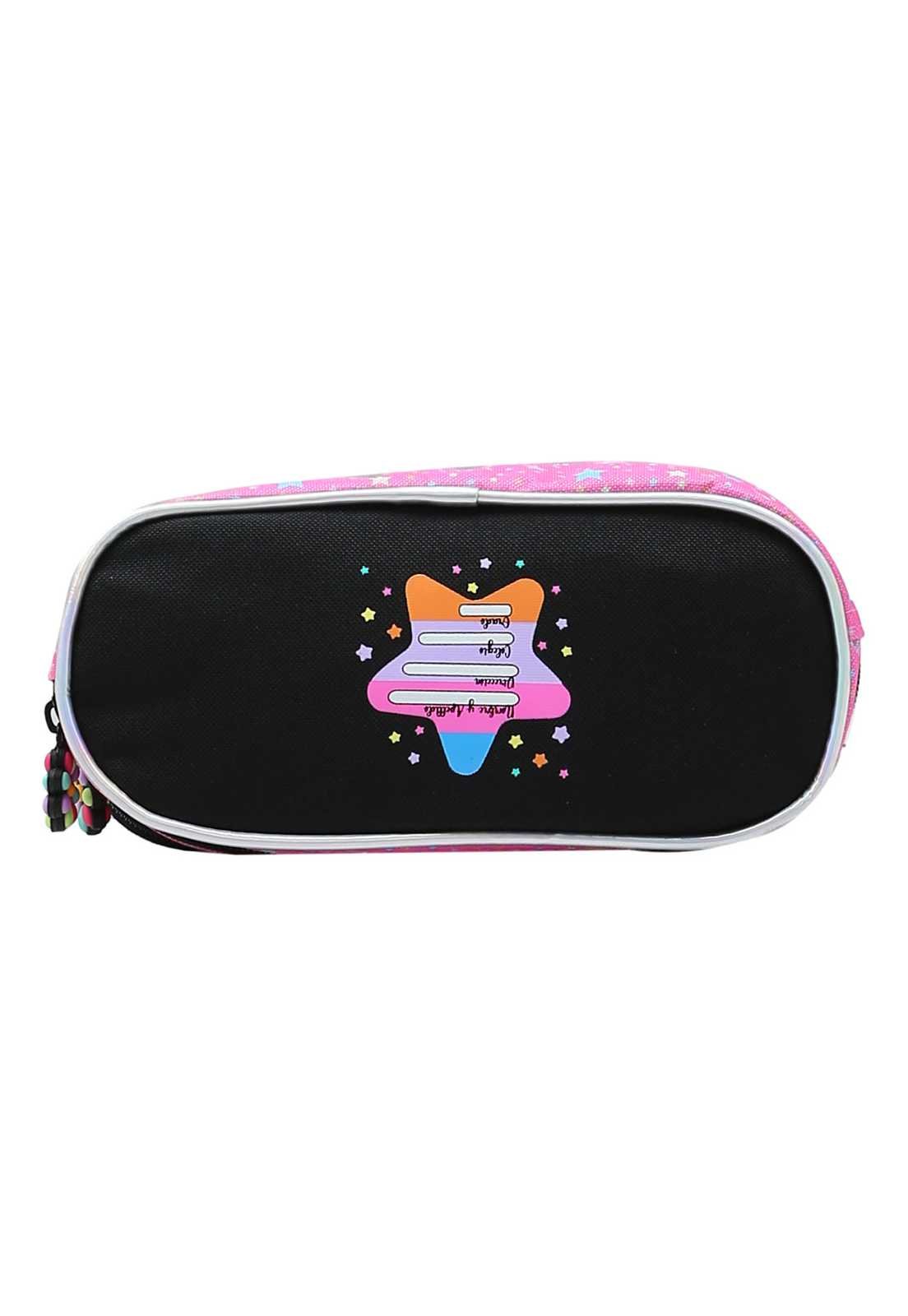 Estojo Escolar Menina Infantil Shine Like the Stars Chaveiro Estrela 0734362 Rosa 3