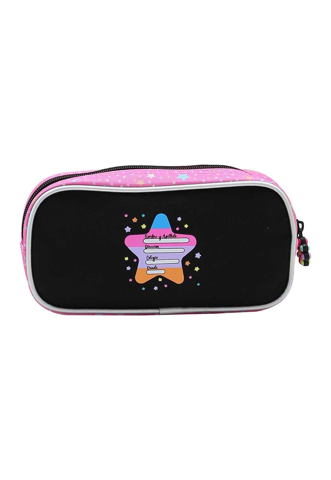 Estojo Escolar Menina Infantil Shine Like the Stars Chaveiro Estrela 0734361 Rosa 3