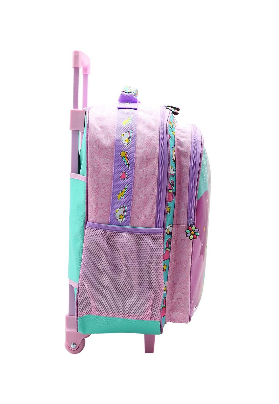 Mochila Escolar com Rodinhas Infantil Estampa Menina Patins 8734363 Multicores 2
