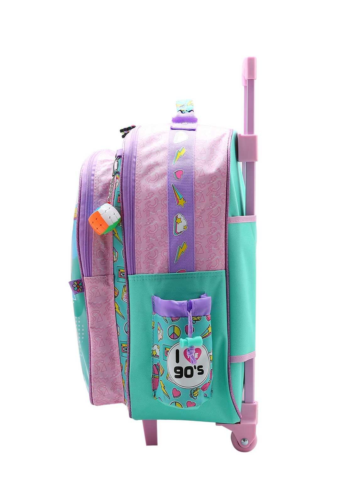 Mochila Escolar com Rodinhas Infantil Estampa Menina Patins 8734363 Multicores 4
