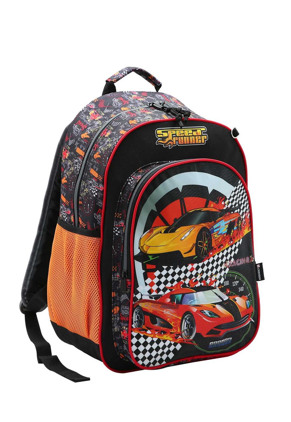 Mochila Escolar Menino Estampa Carros de Corrida 8734370