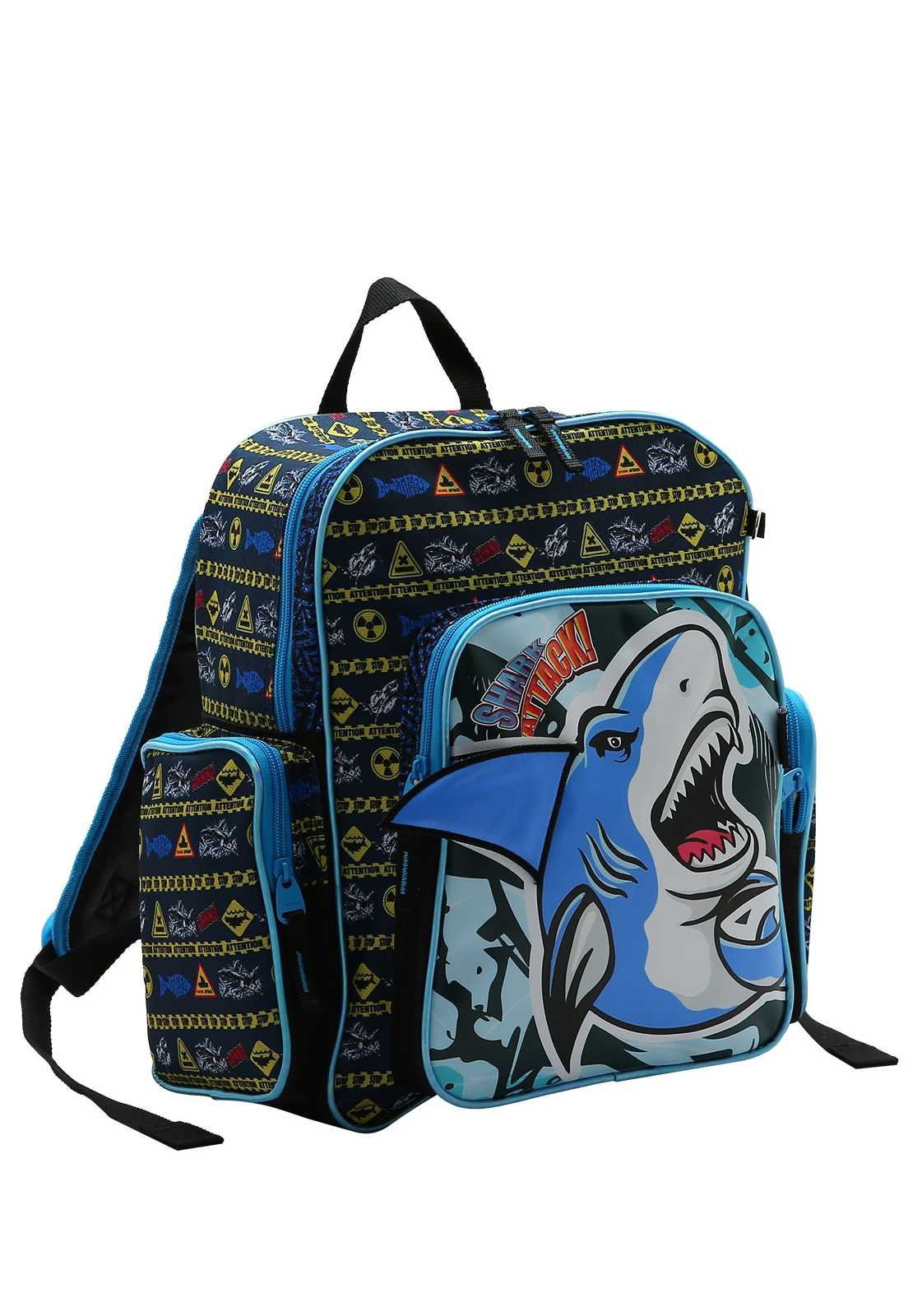 Mochila Menino Escolar Infantil Tubarão Shark Attack 8734353