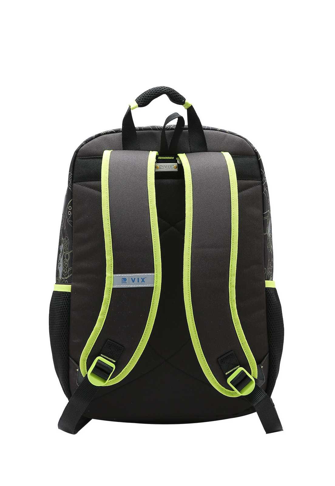 Mochila Escolar Juvenil  Gamer 8734667 Preto/Verde 3