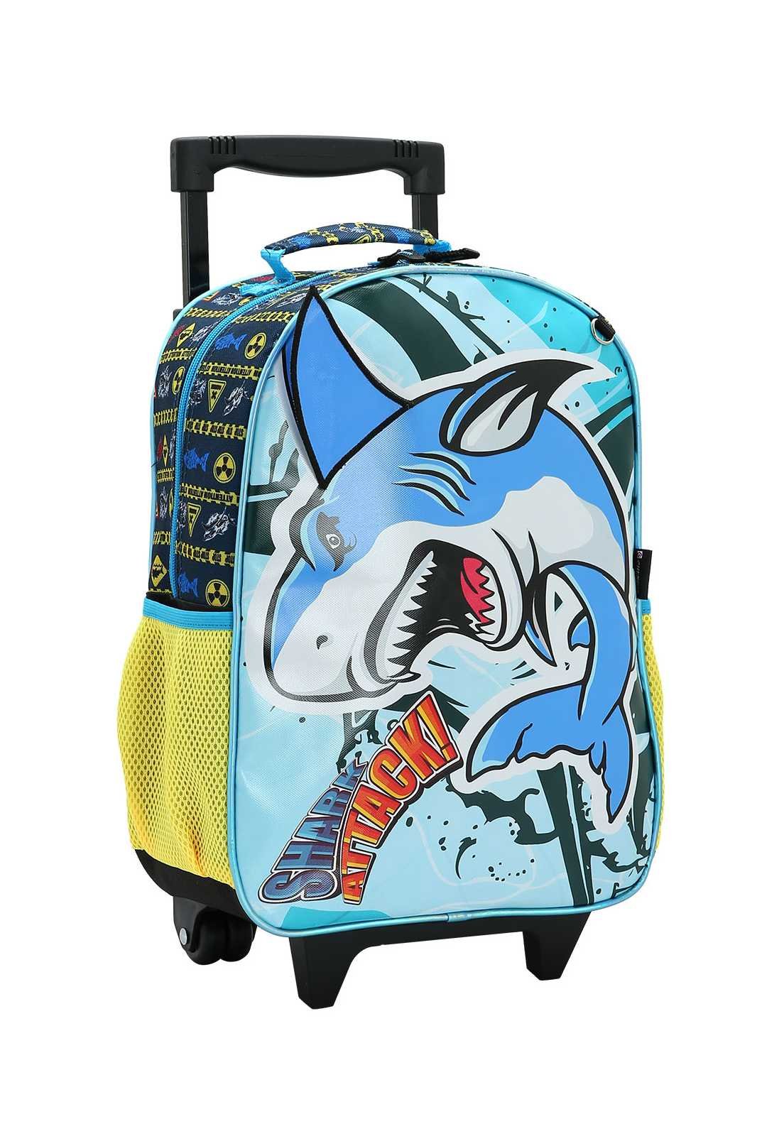 Mochila Menino Escolar Infantil de Rodinhas Tubarão Shark Attack 8734351