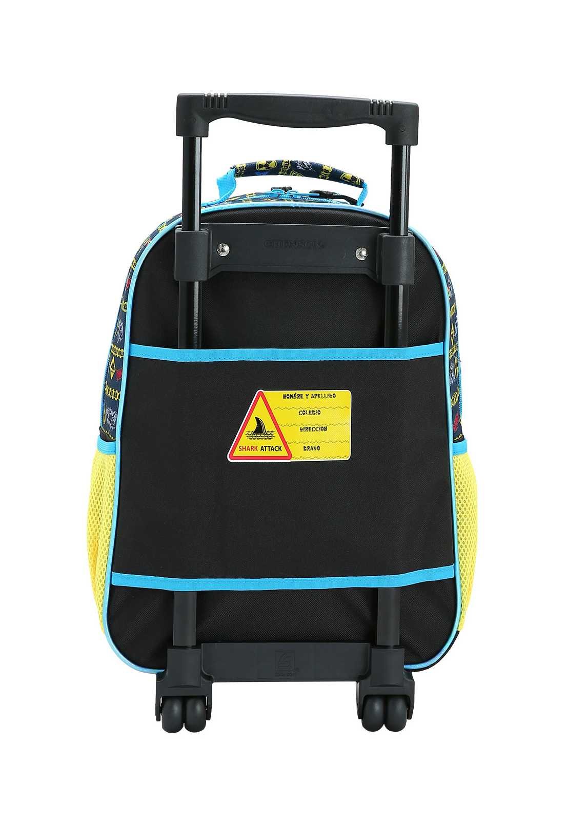 Mochila Menino Escolar Infantil de Rodinhas Tubarão Shark Attack 8734351 Azul 3
