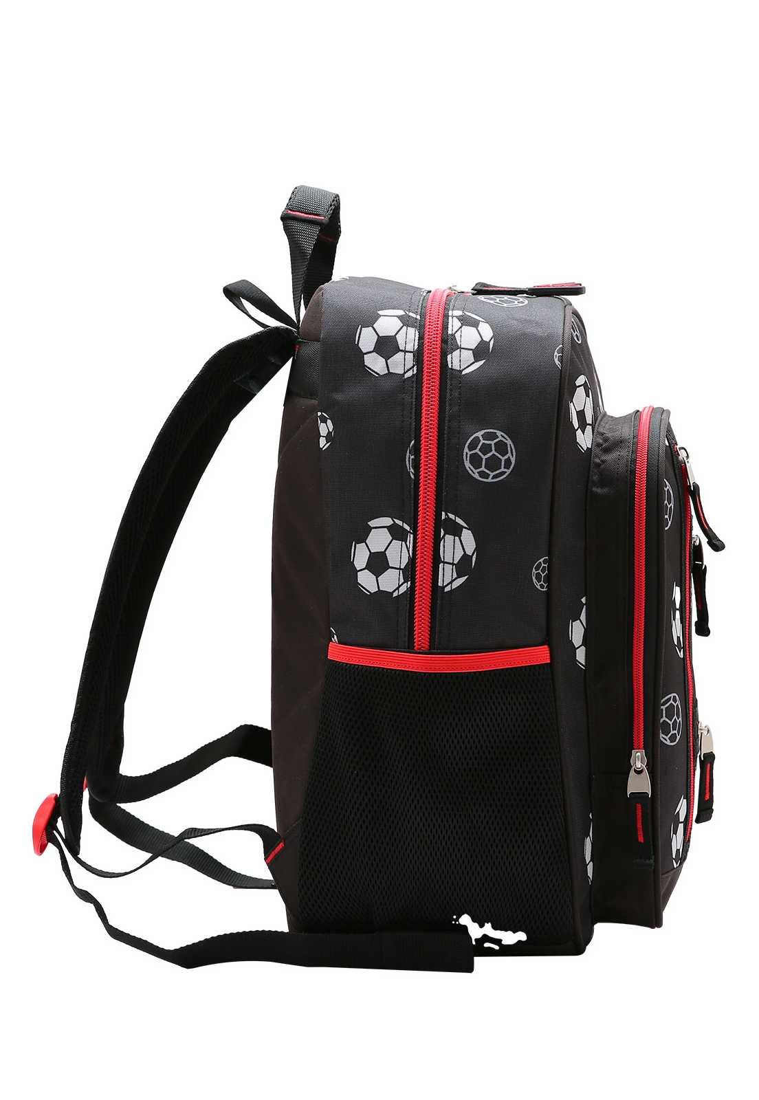 Mochila Escolar Infantil Estampa Futebol 8734661 Preto 2