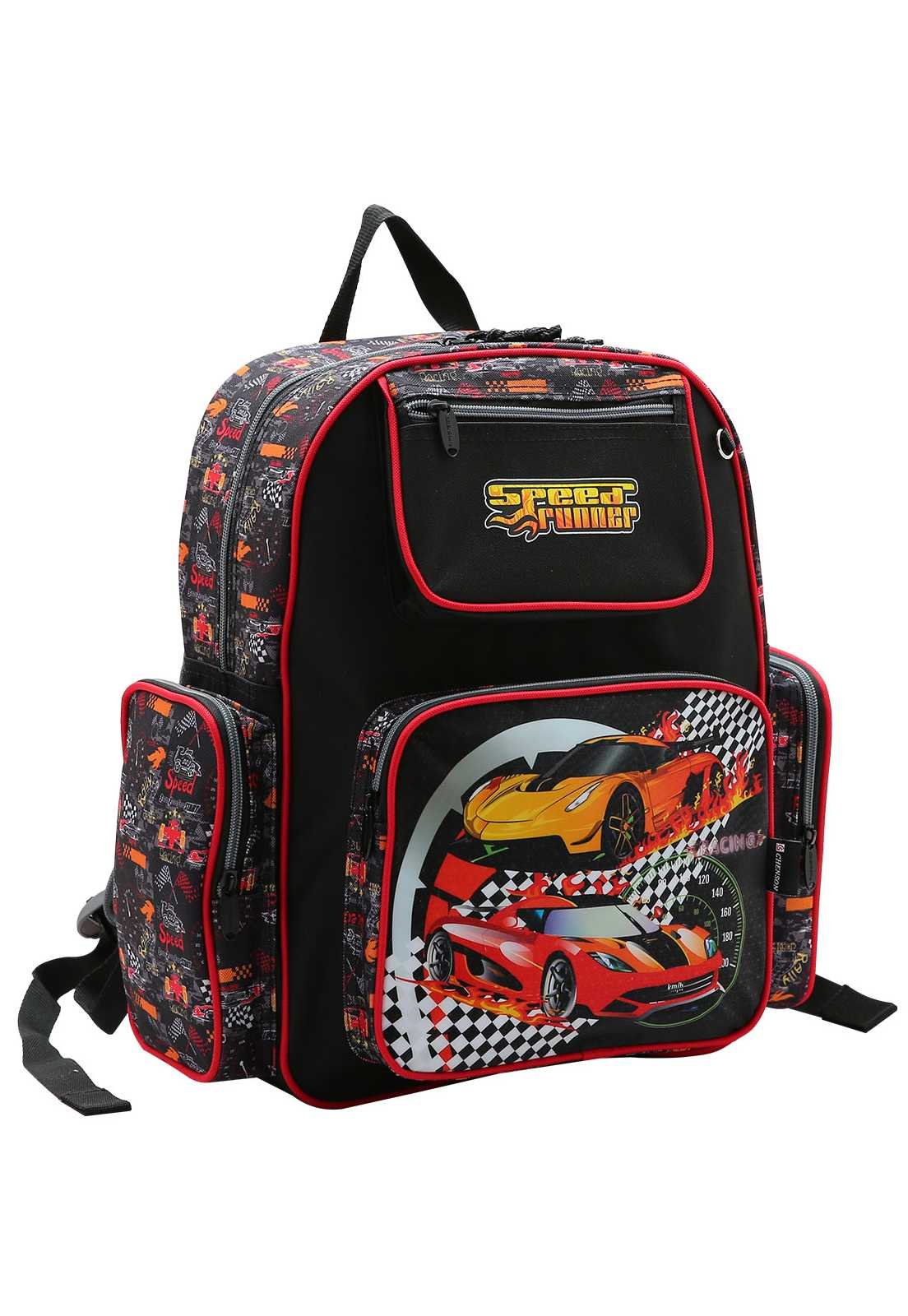 Mochila Escolar Menino Estampa Carros de Corrida 8734371