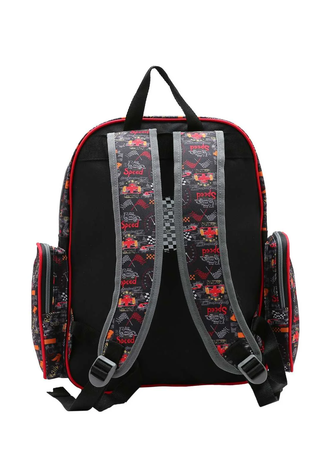 Mochila Escolar Menino Estampa Carros de Corrida 8734371 Preto 3