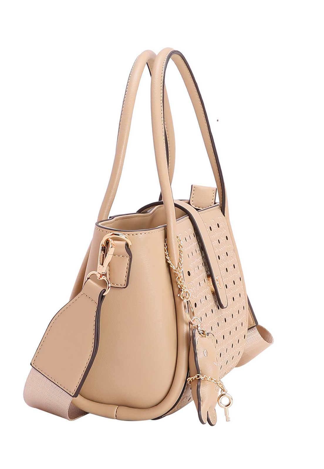 Bolsa Feminina Chenson Bordado Monograma Mão 3483942 Bege 2